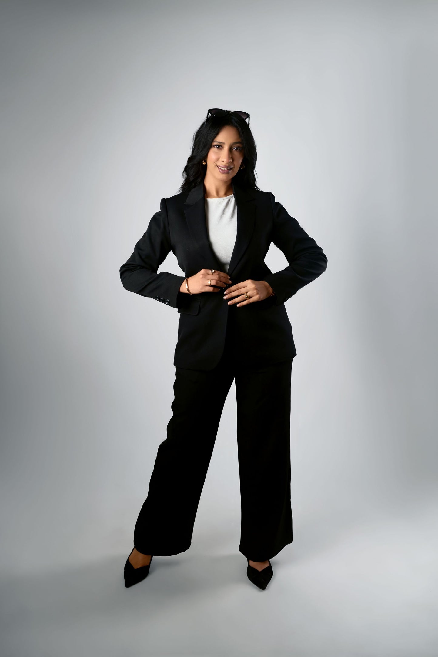 Black Relaxed Fit Blazer & Drawstring Trousers Set