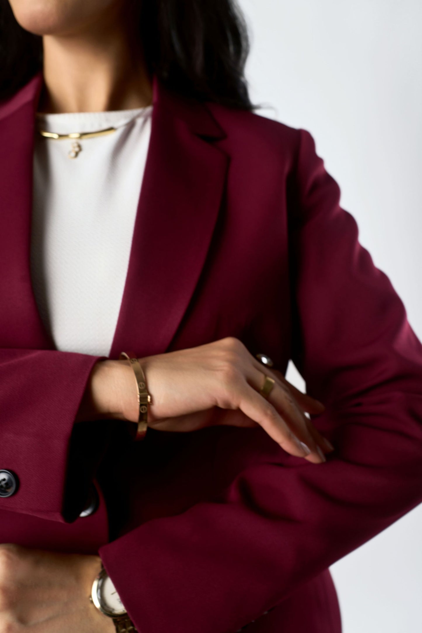 Burgundy Relaxed Fit Blazer & Drawstring Trousers Set